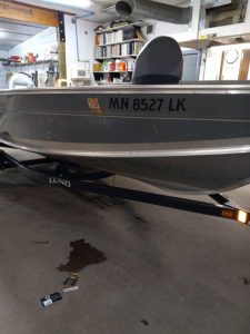 2016 Lund 1600 Alaskan Tiller w/ Mercury 60 4-stroke (646 hours), bunk trailer