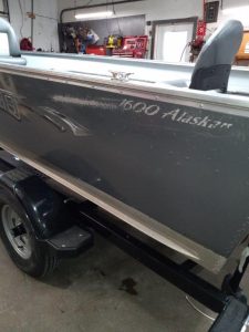 2016 Lund 1600 Alaskan Tiller w/ Mercury 60 4-stroke (646 hours), bunk trailer