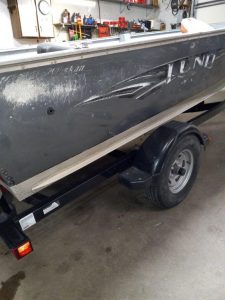 2014 Lund 1600 Tiller w/ Mercury 60 4-stroke (1229 hours), bunk trailer