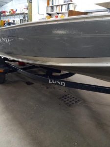 2014 Lund 1600 Tiller w/ Mercury 60 4-stroke (1229 hours), bunk trailer