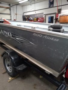 2014 Lund 1600 Tiller w/ Mercury 60 4-stroke (1229 hours), bunk trailer