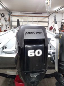 2014 Lund 1600 Tiller w/ Mercury 60 4-stroke (1229 hours), bunk trailer